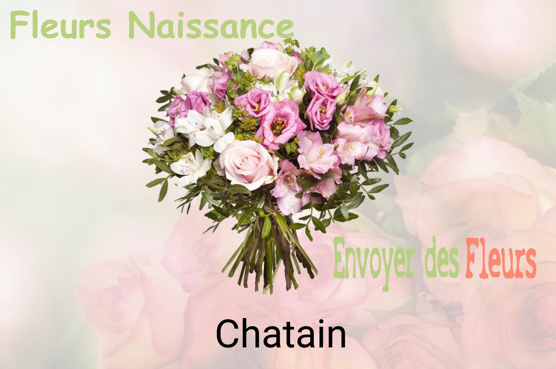 Bouquet de fleurs de naissance livré à Chatain