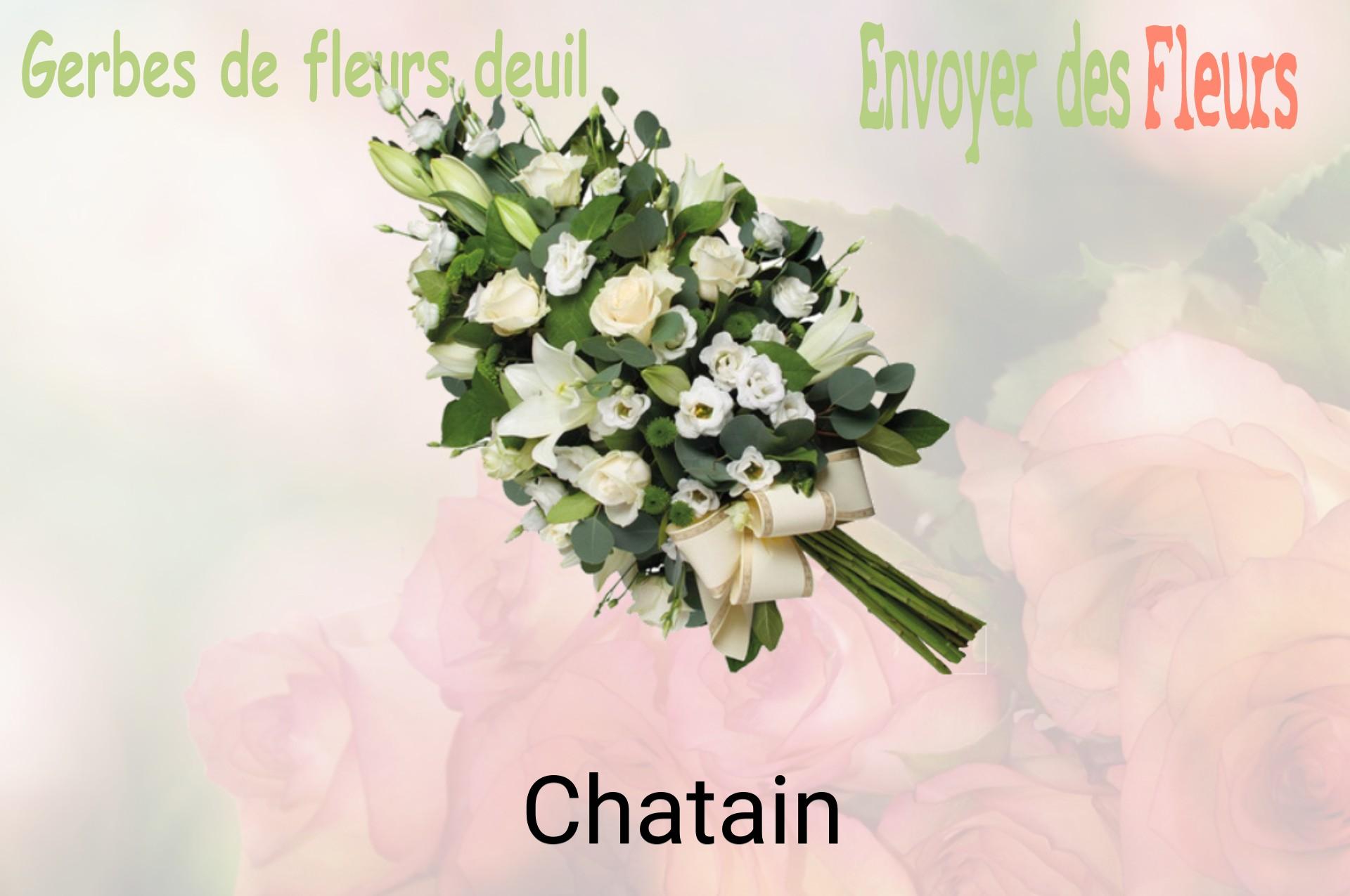 Gerbe de fleurs de deuil livrée à Chatain